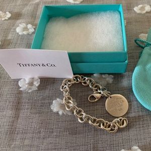 Authentic Tiffany & Co Sterling Silver Circle Tag Charm Bracelet